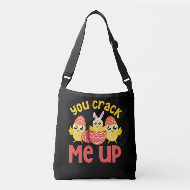 You Crack Me Up Easter Chicks Crossbody Bag (Front)