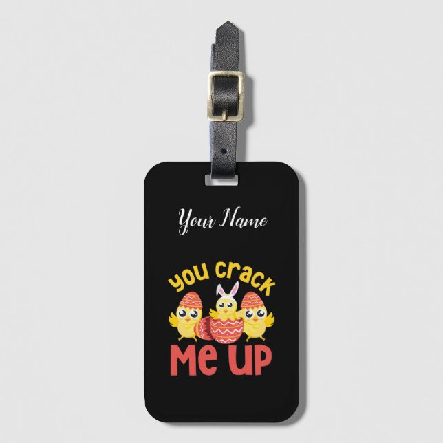You Crack Me Up Easter Chicks Luggage Tag (Front Vertical)