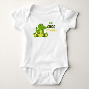 You Croc My World Crocodile Aligator Baby Romper Bodysuit