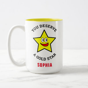 You Deserve A Gold Star Love and Appreciation Two-Tone Coffee Mug
