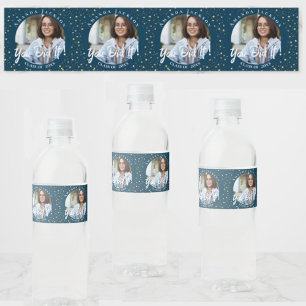 You Did It Blue Photo Class of 2023 Graduation Water Bottle Label