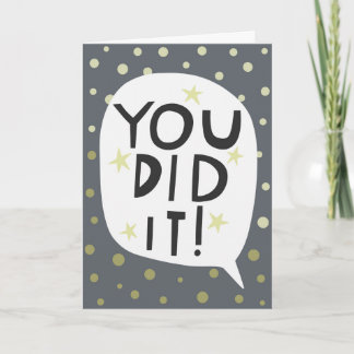You Did It Celebration Congrats Bold Dark Gray Card