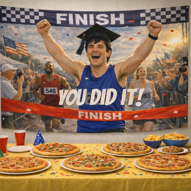 You Did It! Finish Line Graduation Customisable  Banner (Creator Uploaded)