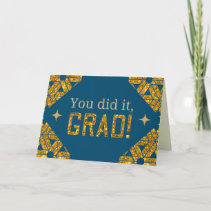 You Did It Glitter Graduation Card