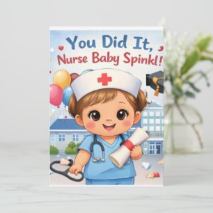 You Did It Nurse Baby Sprinkle Card Nursing Grad