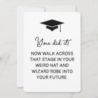 You Did It! Wizard Robe and Hat Funny Graduation