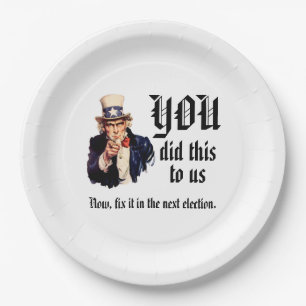 YOU Did This to Us Paper Plate
