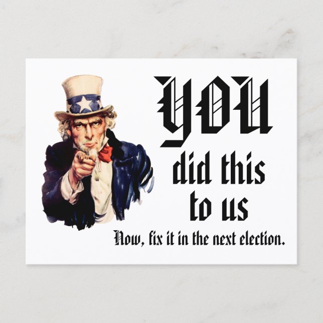 YOU Did This to Us Postcard (Front)