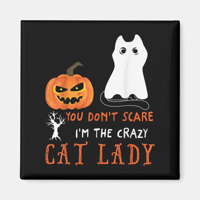 You Don't E Me I'm The Crazy Cat Lady Funny Hallow Magnet (Front)