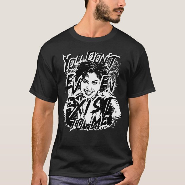 You Don't Even Exist, Goth Girl, Tattoo Art Style  T-Shirt (Front)