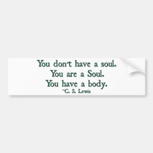 You don't have a soul, you are a soul bumper sticker
