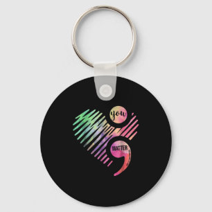 You Don't Let Your Story End Semicolon  Key Ring
