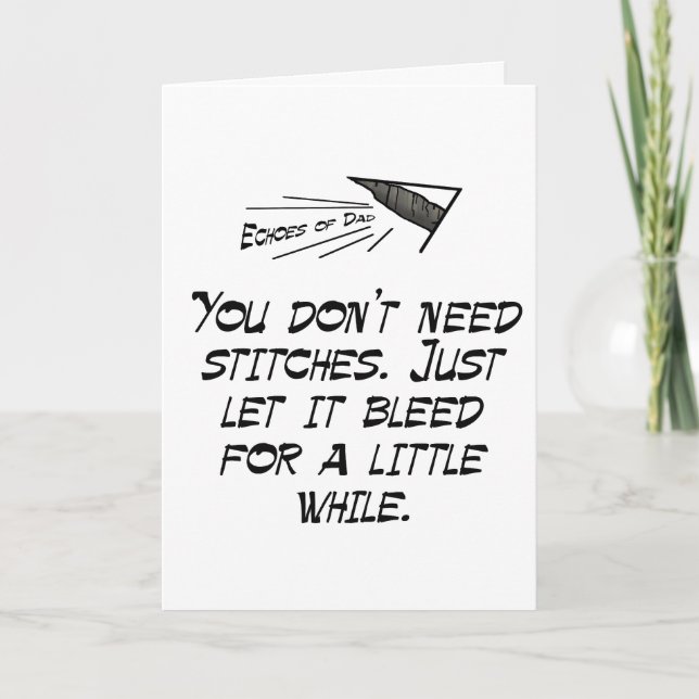 You don't need stitches card (Front)