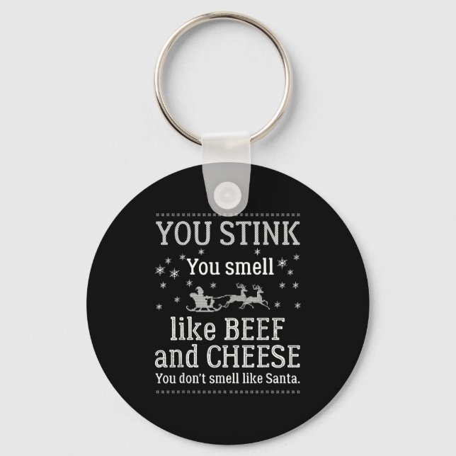 You Don't Smell Like Santa Funny Christmas  Key Ring (Front)