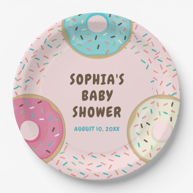 You Doughnut Want to Miss Baby Shower Paper Plates (Front)