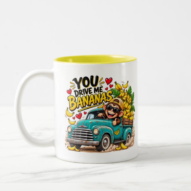 YOU DRIVE ME BANANAS MONKEY MUG GIFT FUNNY CUTE (Left)