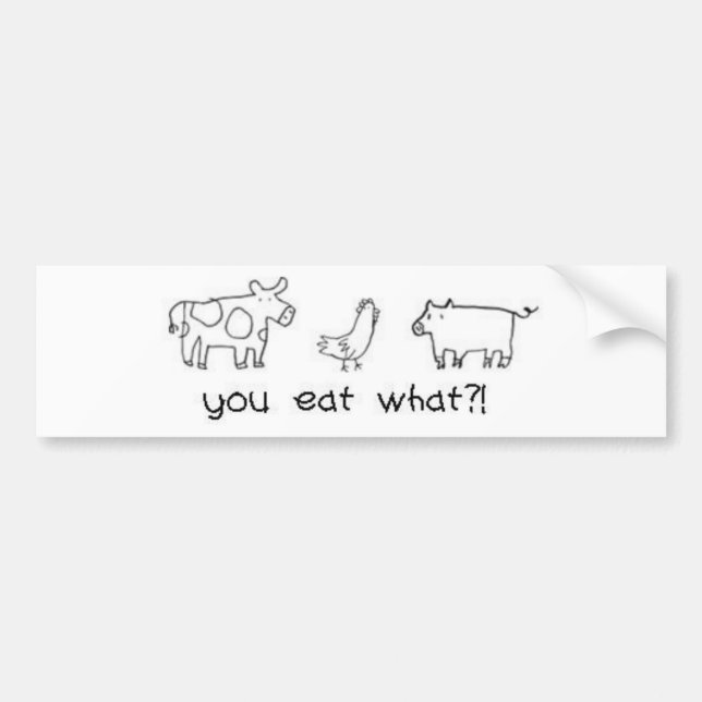 you eat what?! bumper sticker (Front)