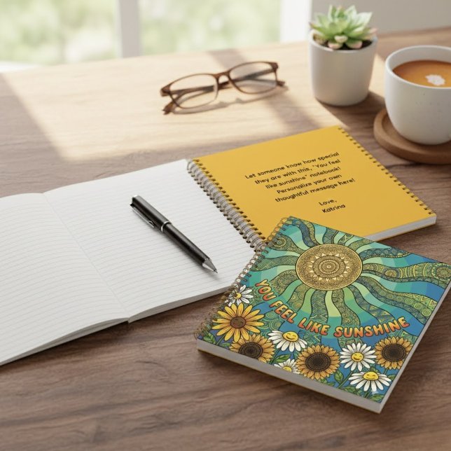 You Feel Like Sunshine Spiral Notebook (Empower someone special with this, "You feel like sunshine" personalized notebook! )