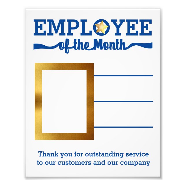 You fill-in employee of the month photo award (Front)