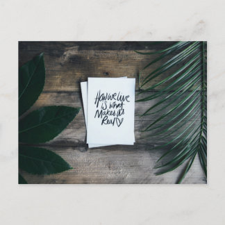 You fill my life with sweetness and love postcard