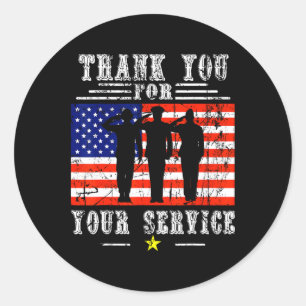 You For Your Services Patriotic - Veterans Day For Classic Round Sticker