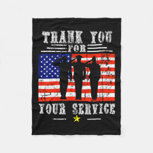 You For Your Services Patriotic - Veterans Day For Fleece Blanket