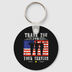 You For Your Services Patriotic - Veterans Day For Key Ring