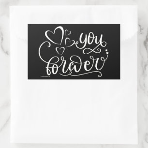 YOU FOREVER valentines's day gift idea Rectangular Sticker