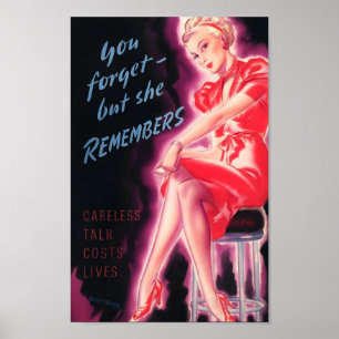 You Forget - But She Remembers - WW2 Poster