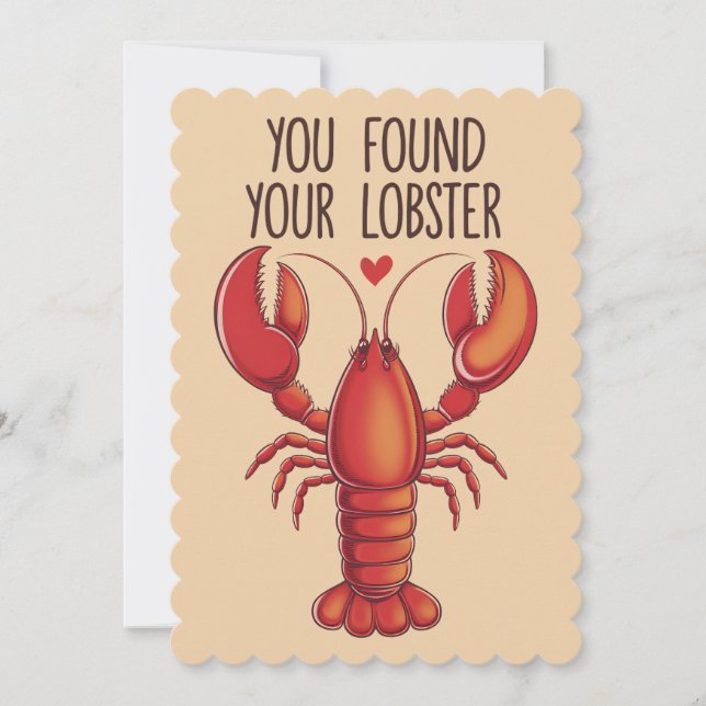 You Found Your Lobster Funny Marriage Wedding Holiday Card (Front)
