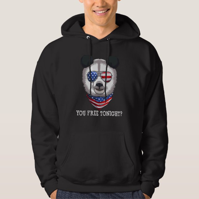 You Free Tonight Usa Flag Patriotic Panda Sungluss Hoodie (Front)