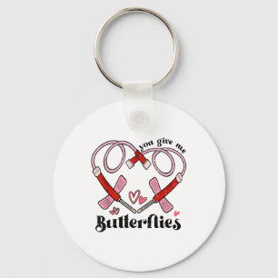 You Give Me Butterflies Phlebotomist Pbt Valentine Key Ring