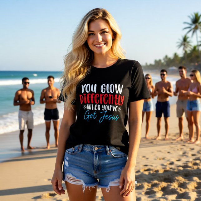 You Glow Differently When You've Got Jesus Tri-Blend Shirt (Creator Uploaded)