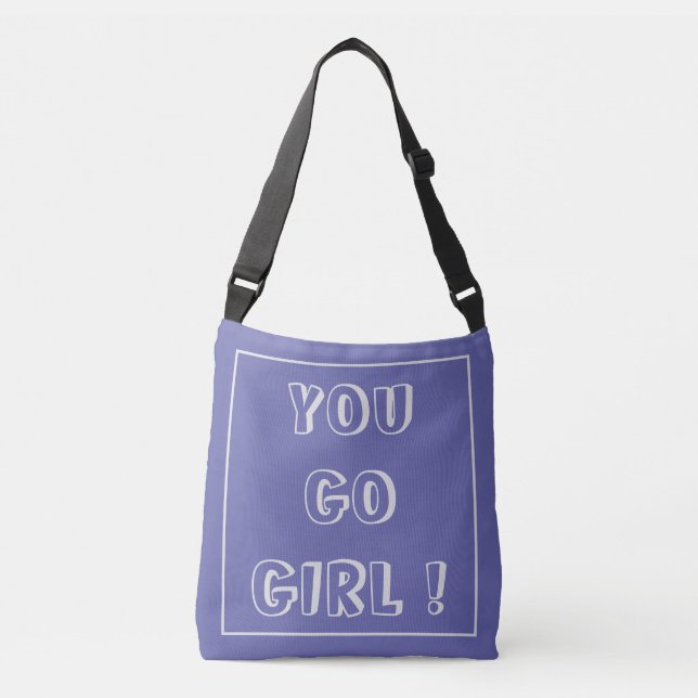 You Go Girl trendy dark purple modern Crossbody Bag (Front)