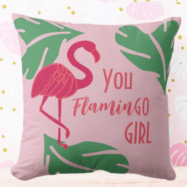 You Go Girl Tropical Pink Flamingo  Cushion (Creator Uploaded)