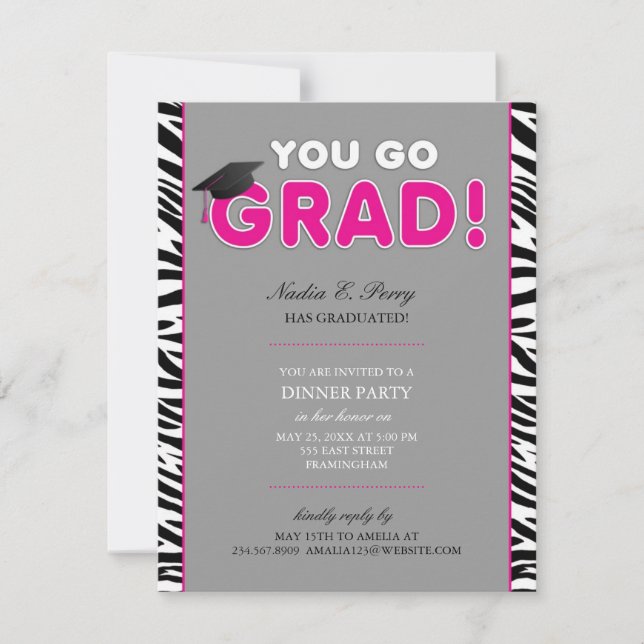 You Go Grads Graduation Party Invitation (Front)