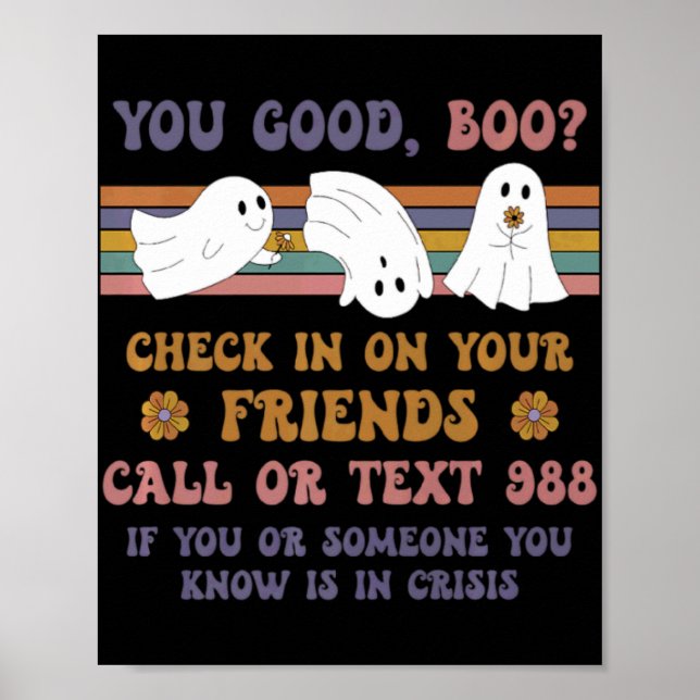 You Good Boo 988 Suicide And Crisis Lifeline Groov Poster (Front)