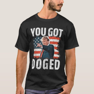 You Got Doged Funny Trump Vintage American Flag Do T-Shirt