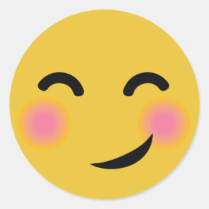 You got me blushing emoji classic round sticker