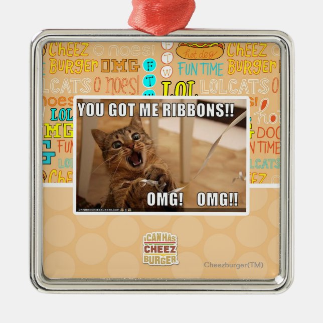 You got me ribbons!! metal tree decoration (Front)