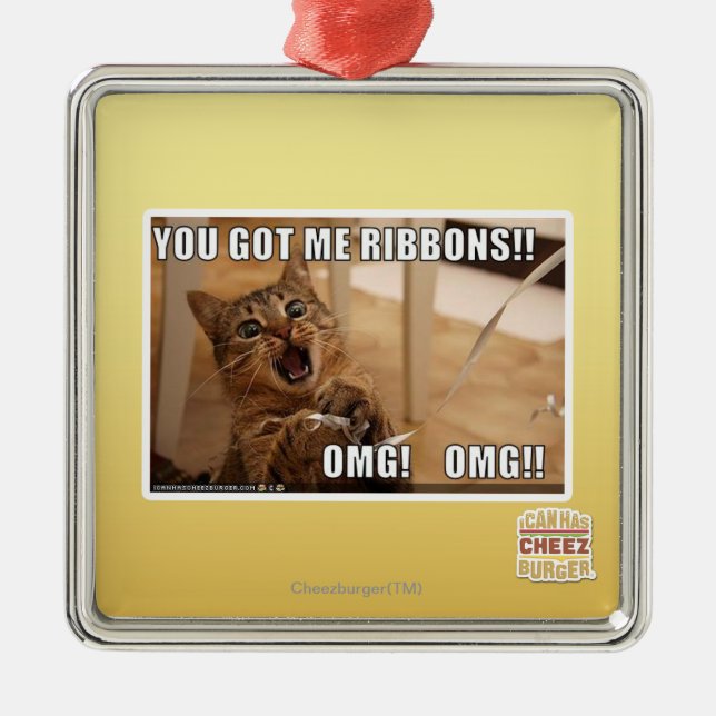 You got me ribbons!! metal tree decoration (Front)