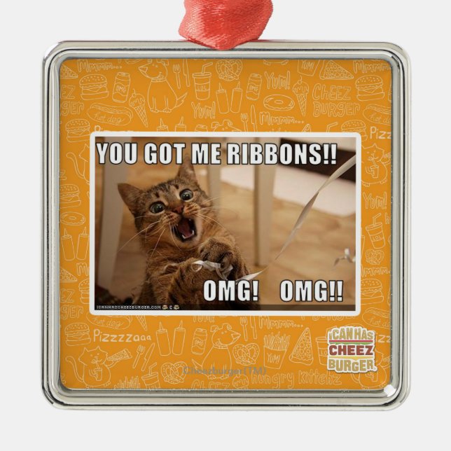You got me ribbons!! metal tree decoration (Front)