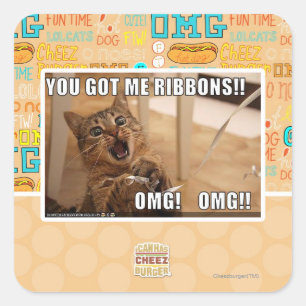 You got me ribbons!! square sticker