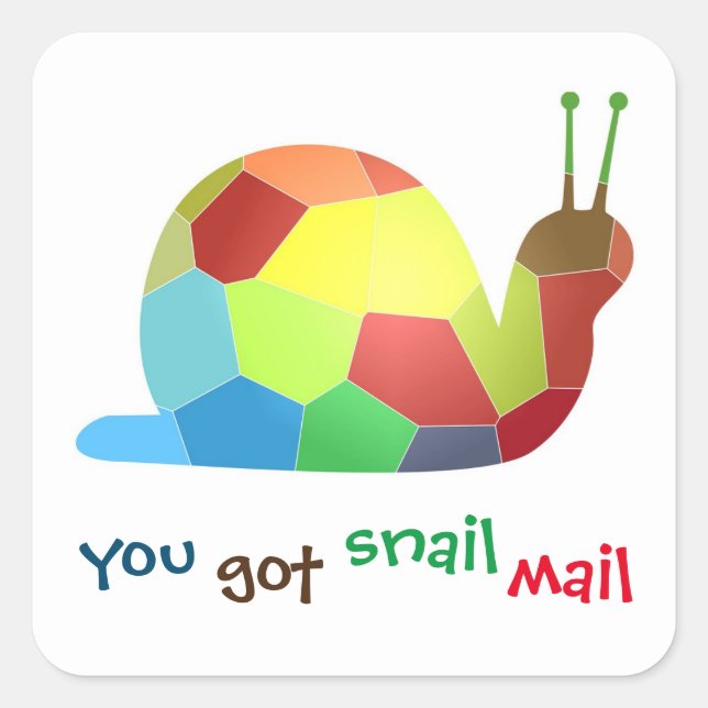You Got Snail Mail - Cute & Colourful Square Sticker (Front)