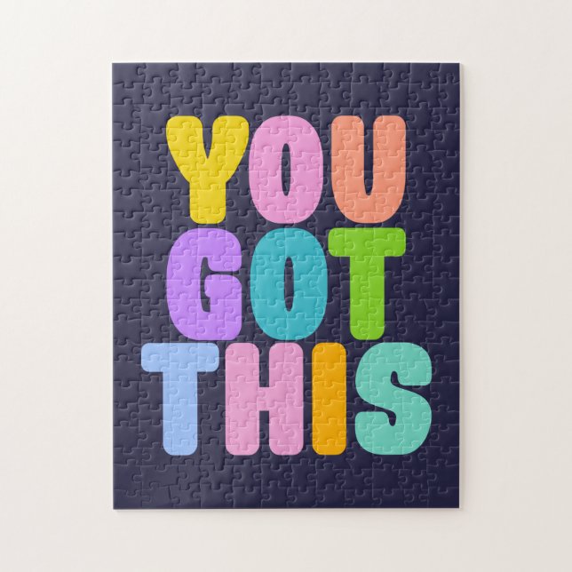 You Got This Cute Colourful Inspirational Quote Jigsaw Puzzle (Vertical)