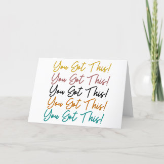You Got This! Cute Colourful Inspirational Quote Thank You Card