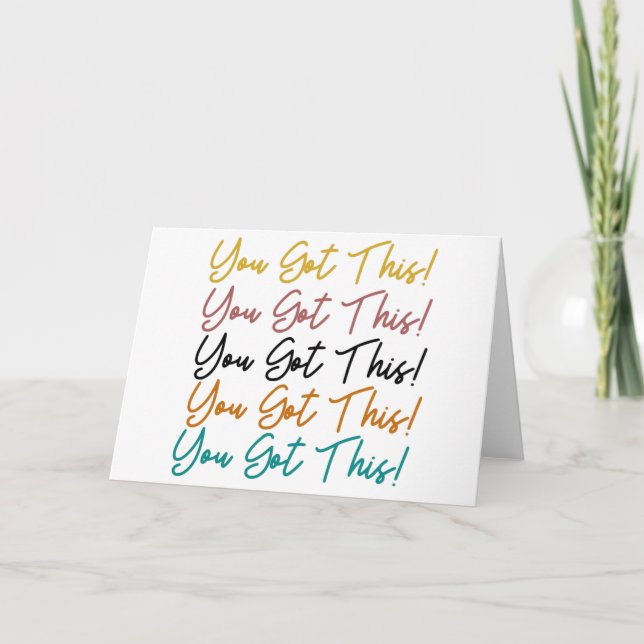 You Got This! Cute Colourful Inspirational Quote Thank You Card (Front)