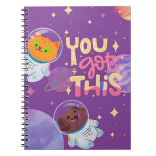 “You Got This” Cute Space-Themed Notebook