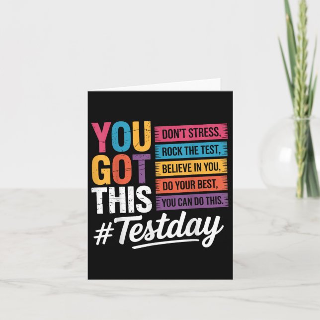 You Got This Dont Stress Rock The Test Test Day Te Card (Front)