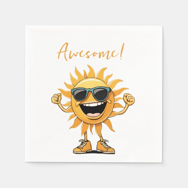 You Got This-Funny-Smiling Sun with Sunglasses Napkin (Front)
